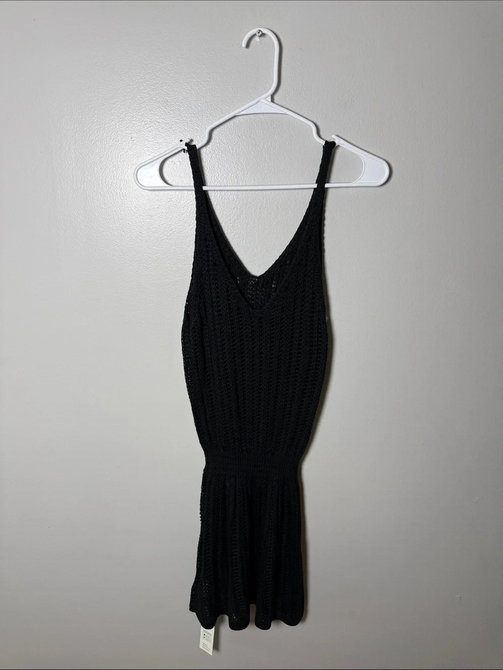 Cupshe Black Knit V-Neck Mini Dress Size Medium New!
